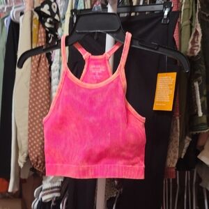 Zenana Outfitters Pink Ribbed Bra Top